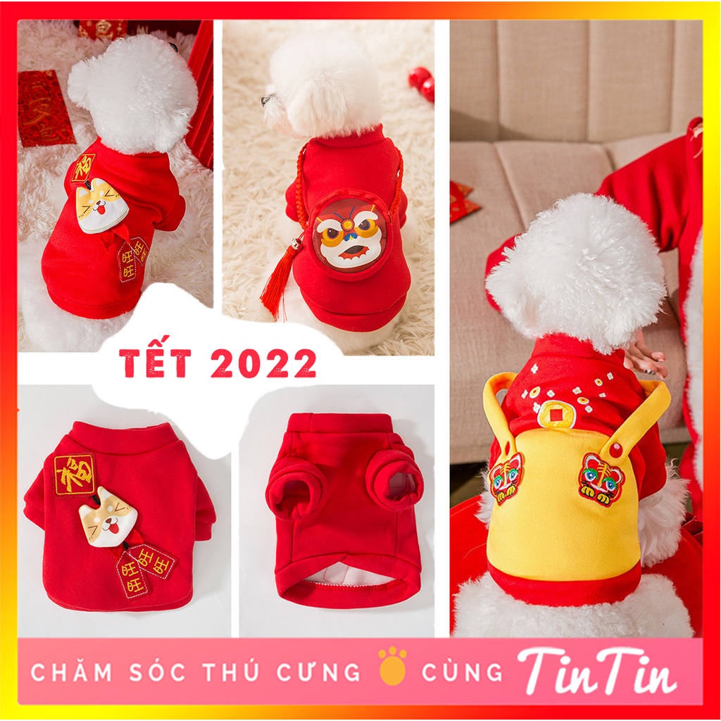 Quần Áo Tết Cho Chó Mèo 2022 Hoạ Tiết Nổi - Áo Mặc Tết Cho Thú Cưng #Tintin Pet Store