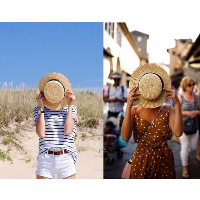 Mũ cói đi biển rộng vành gaucho cói buông siêu hot sành điệu