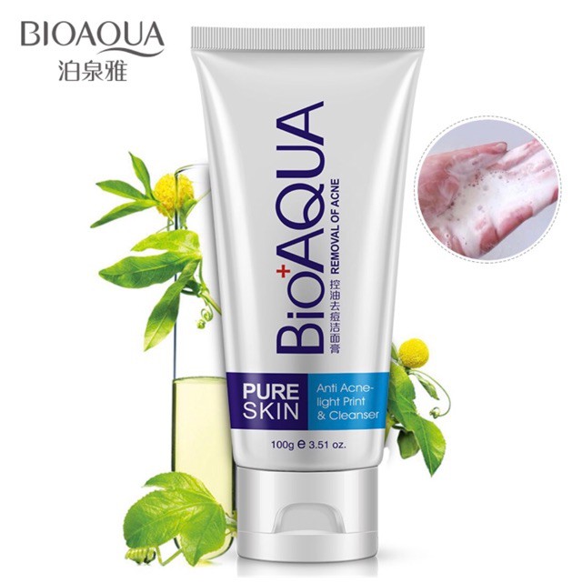 Sữa Rửa Mặt ngừa Mụn Bioaqua Pure Skin Anti Acne Cleanser (queen cosmetics)