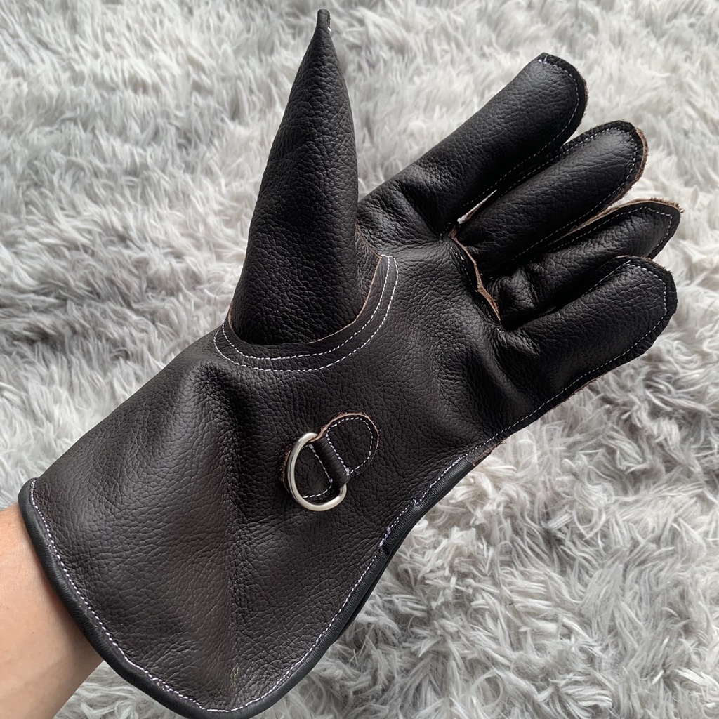 Phụ kiện chim săn - Găng tay chim săn mồi 5 ngón da bò thật dùng huấn luyện chim săn mồi và chim ưng các loại