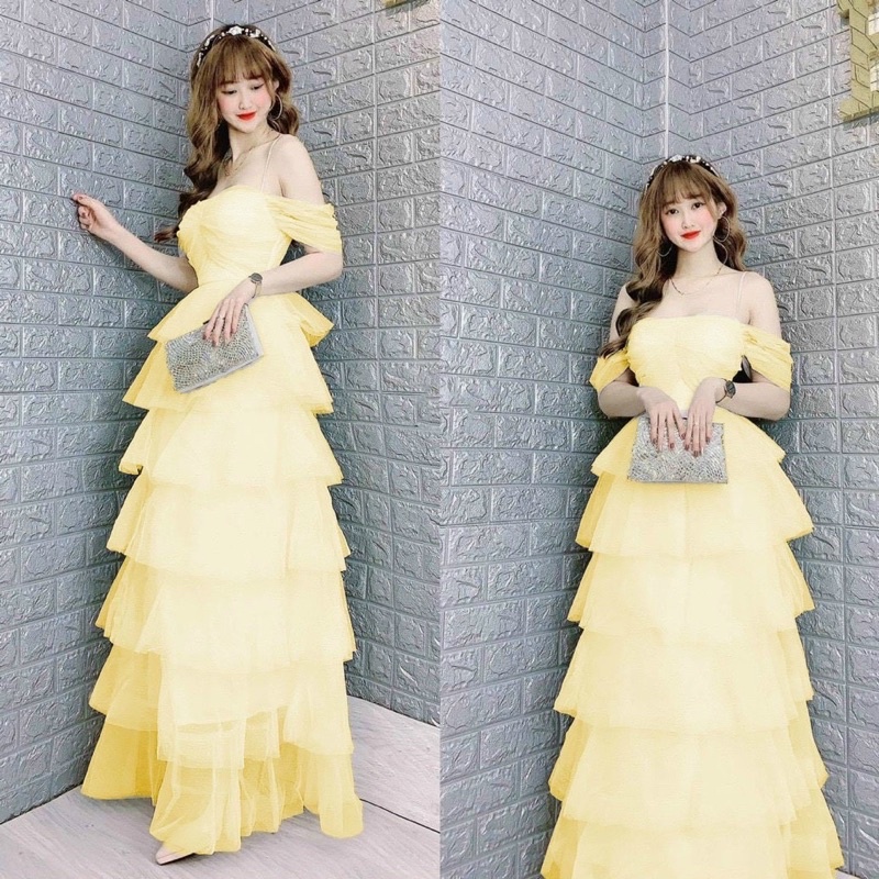 ĐẦM MAXI DỰ TIỆC CÚP TẦNG FULL SIZE S /M/L/XL