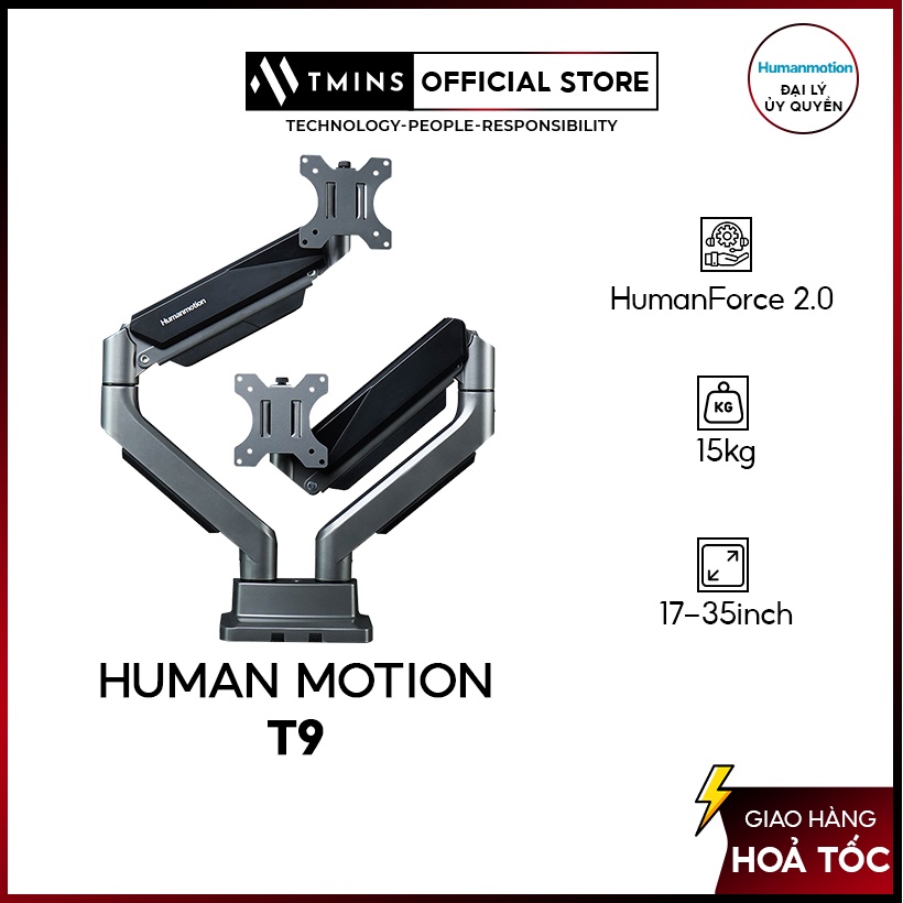 Giá Treo / ARM Màn Hình Human Motion T9 Thunder Snake chịu tải 15KG 15-32in chất liệu kim loại