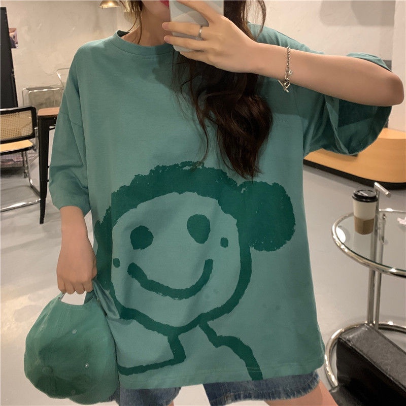 Áo Thun Tay Ngắn Dáng Rộng Phong Cách Hiphop Hàn Quốc