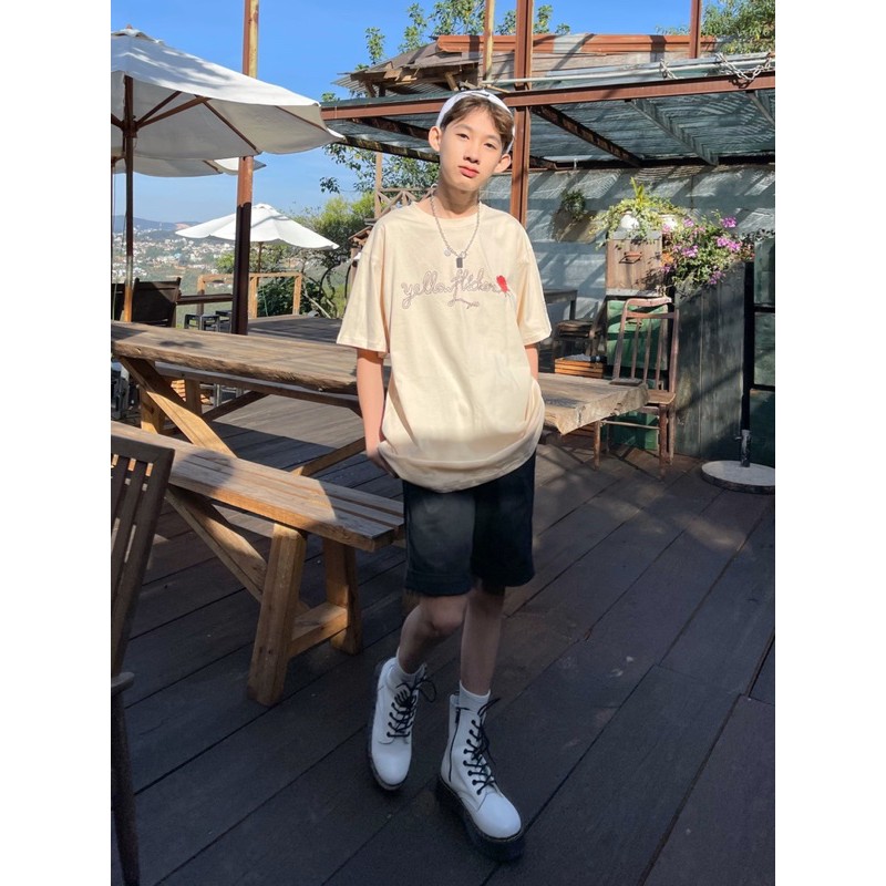 Áo thun tay ngắn YELLOW FLICKER hoa hồng - UNISEX