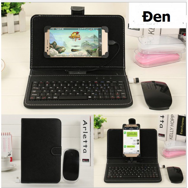 Bao da bàn phím chuột không dây bluetooth cao cấp