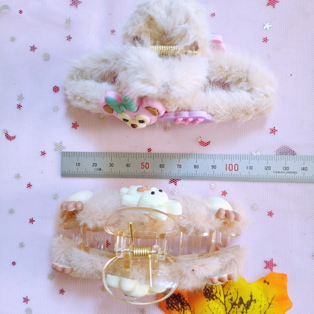 ❣️Có Ảnh MeowMeow❣️ Hơn 30 Mẫu Kẹp Tóc Phủ Lông Mịn Gắn Charm- Kẹp Tóc Càng Cua Phủ Lông- Kẹp Tóc Lông Gắn Charm❣️