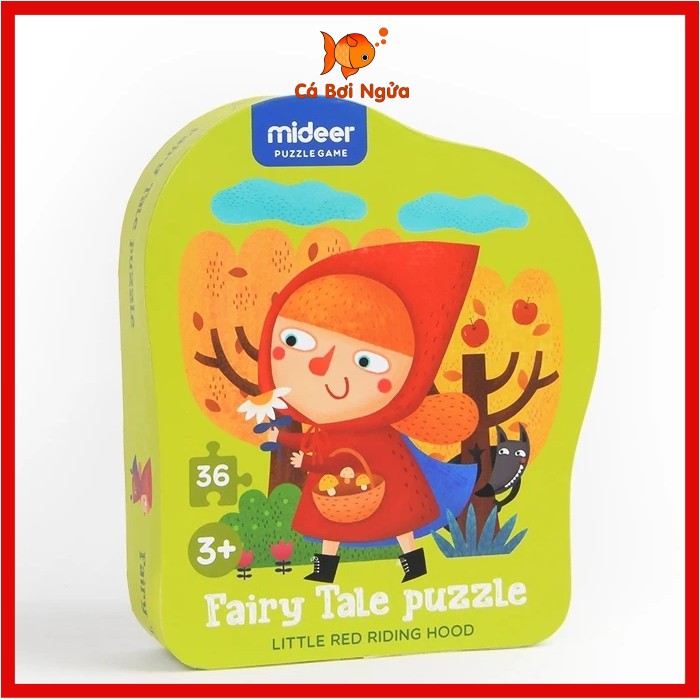 Đồ chơi xếp hình, Bộ xếp hình chính hãng Mideer Fairy Tale Puzzle Cô Bé Quàng Khăn Đỏ 36 miếng ghép - Little Red