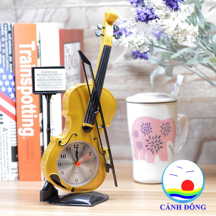 Đồng hồ báo thức để bàn trang trí hình cây đàn Violin