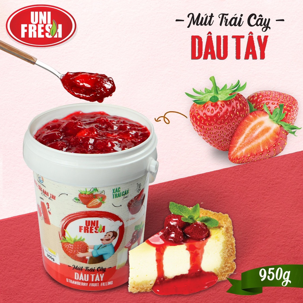 Mứt Trái Cây Dâu Tây 950gr - Strawberry Fruit Filling - UniFresh