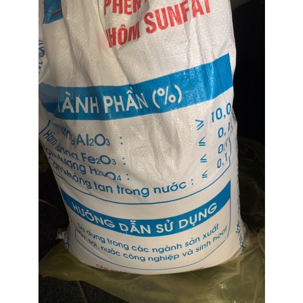 Bao 25kg phèn chua sử dụng sinh hoạt nước sạch, giảm độ PH cho đất, nhuộm vải sợi...