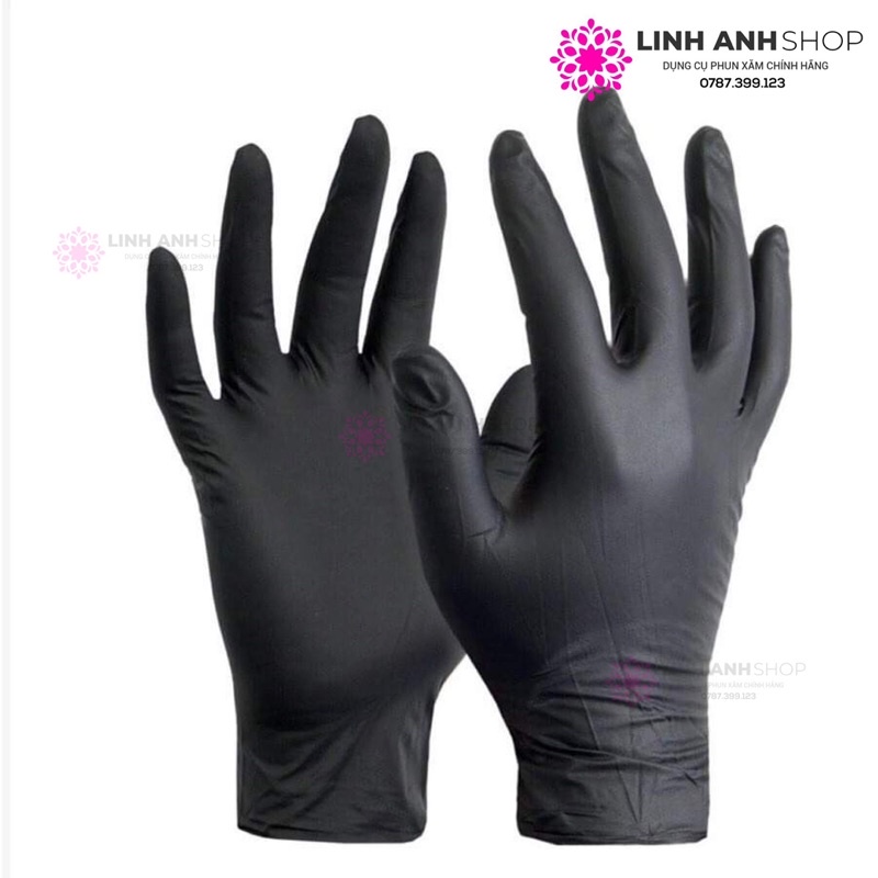 HỘP 100 GĂNG TAY ĐEN NITRILE GLOVES