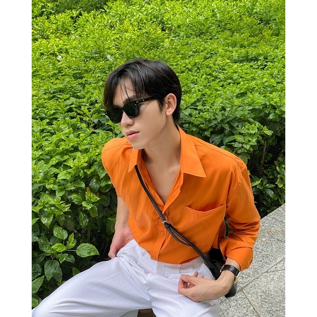 Áo Sơ Mi Basic màu cam
