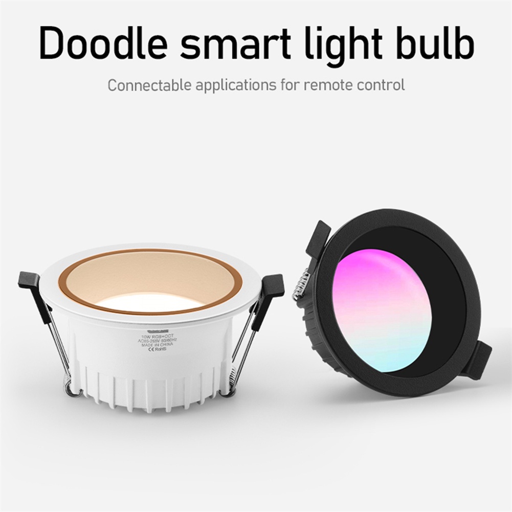 Đèn Led Âm Trần Thông Minh 15W 4Inch Lưới Tương Thích Bluetooth Tuya Điều Khiển Bằng Giọng Nói Điều Khiển Ứng Dụng Thông Minh Màu Rgb Ww Cw 110V 220V Okase