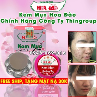 Kem mụn hoa đào, sạch mụn đầu đen, mụn ẩn, mụn bọc, mụn mủ, mụn cám, mụn trứng cá dưỡng da trắng mịn