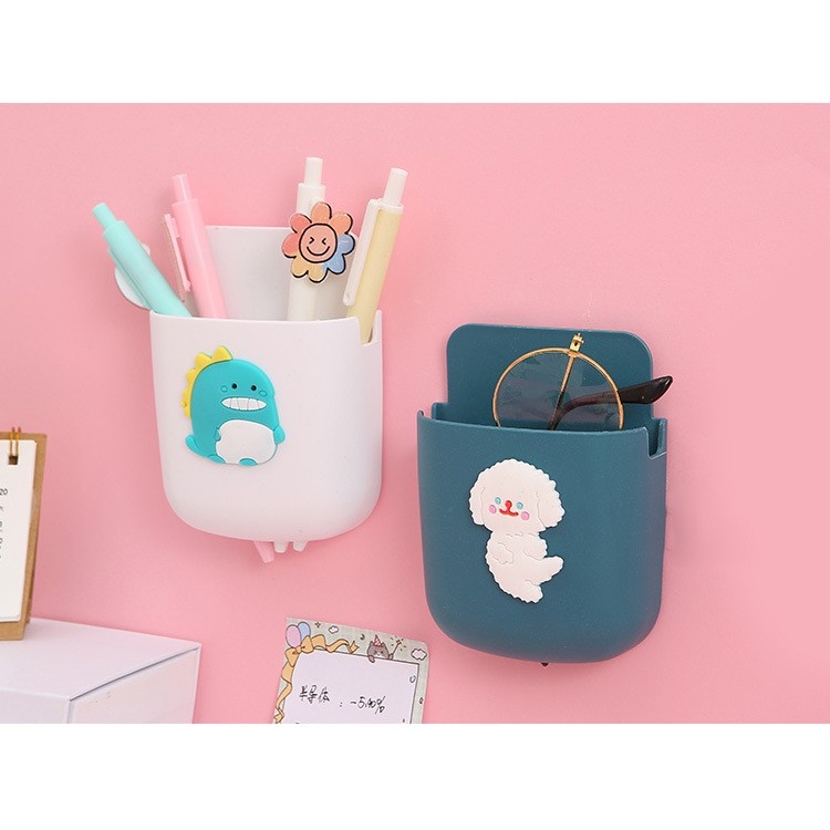 Kệ dán tường đa năng dể thương sticker Giá treo để bút, điện thoại ,điều khiển Shalla {SIÊU HÓT}