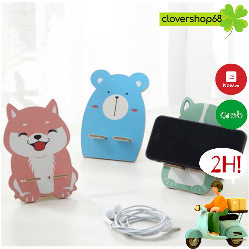 Giá đỡ điện thoại gỗ hình thú 🍀 Clovershop68 🍀