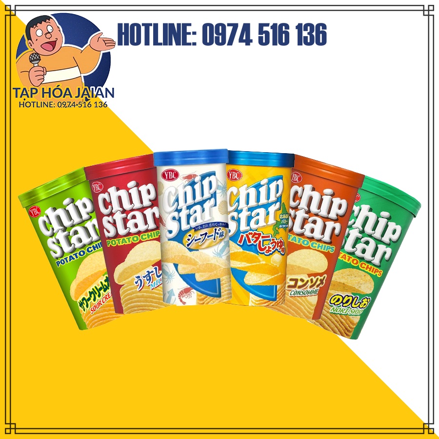 Bánh Snack Khoai Tây Chip Star YBC Hộp 50gr [BK] Nhật Bản