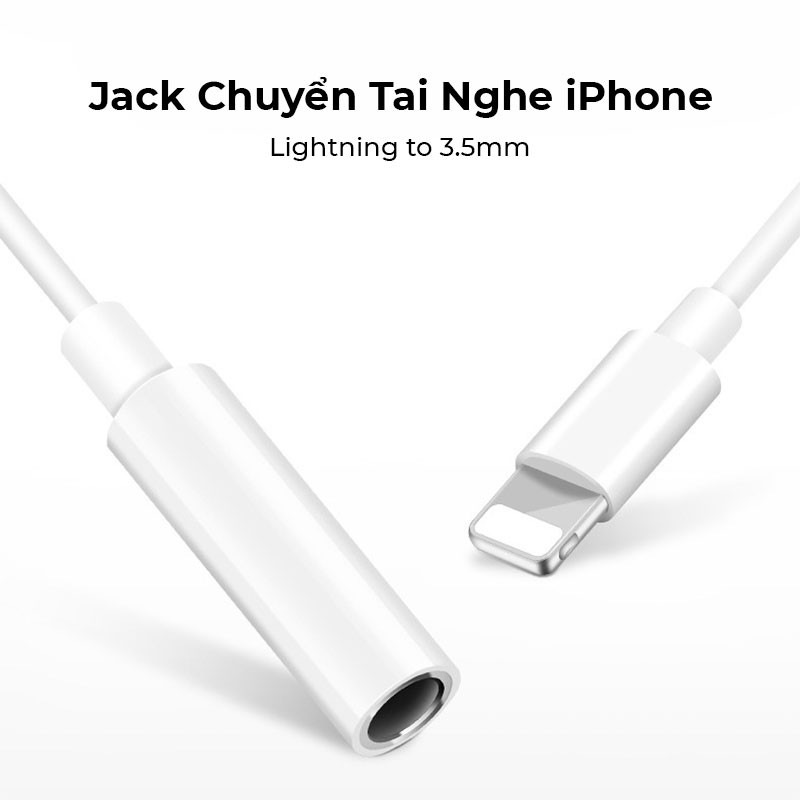 Jack Chuyển Đổi Tai Nghe iPhone Zin Cổng Lightning Sang 3.5mm Có Mic Chính Hãng Bảo Hành 06 Tháng