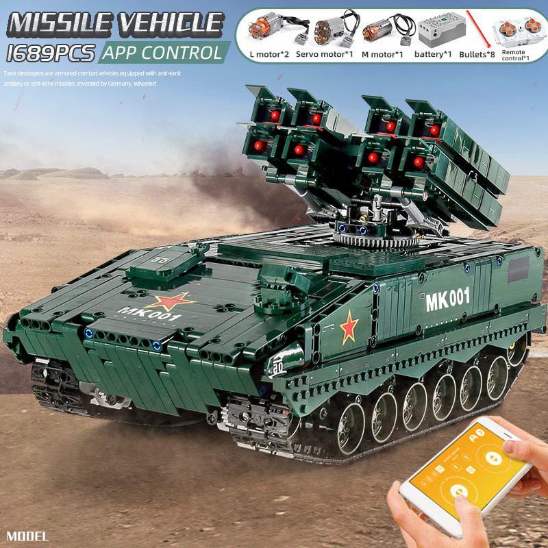 （CÓ SẴN）Đồ chơi lắp ráp mô hinh missie vehicle Mould King 20001 xe tank MK001 mẫu mới nhất điều khiển từ xa