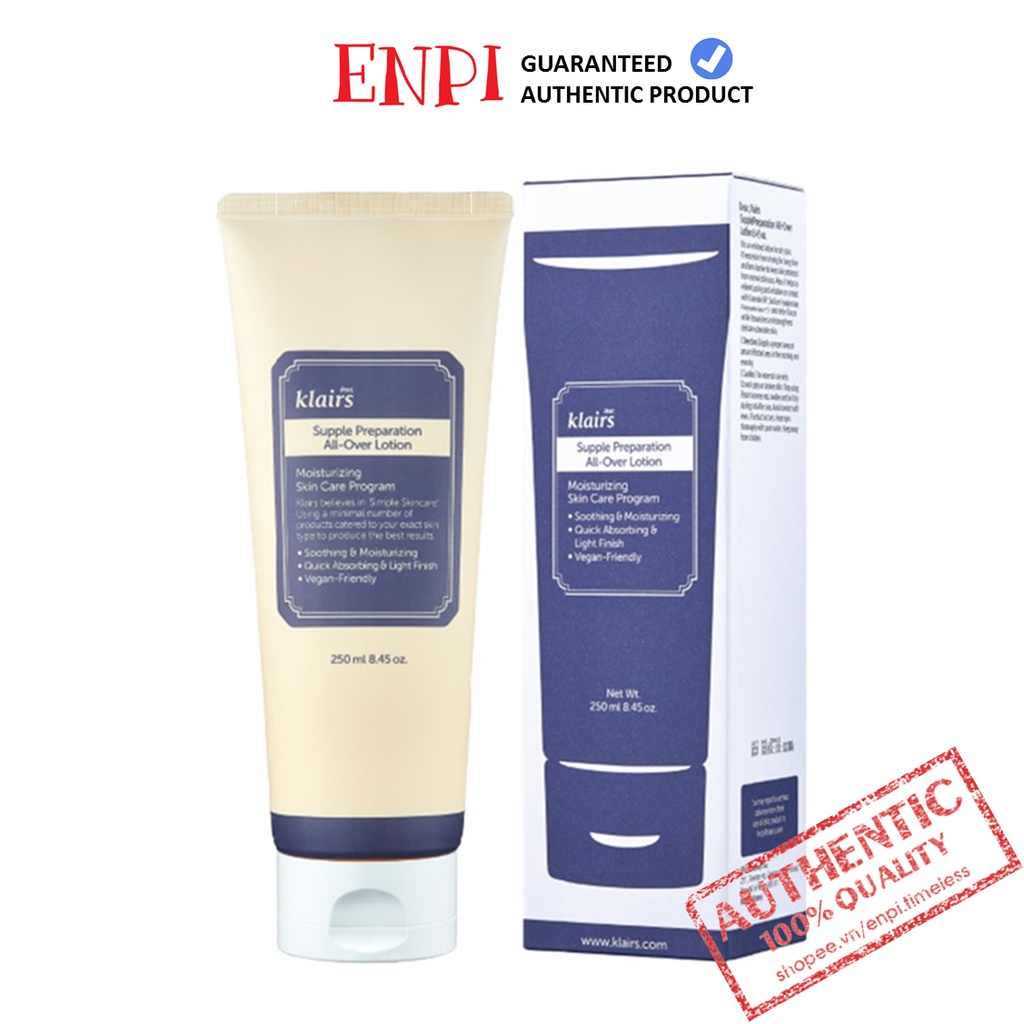 Kem đa năng Klairs Supple Preparation All - Over Lotion