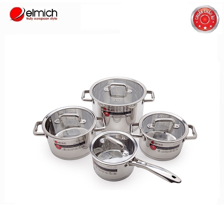 Bộ xoong Elmich inox 5 đáy(bộ 4) - 2353670