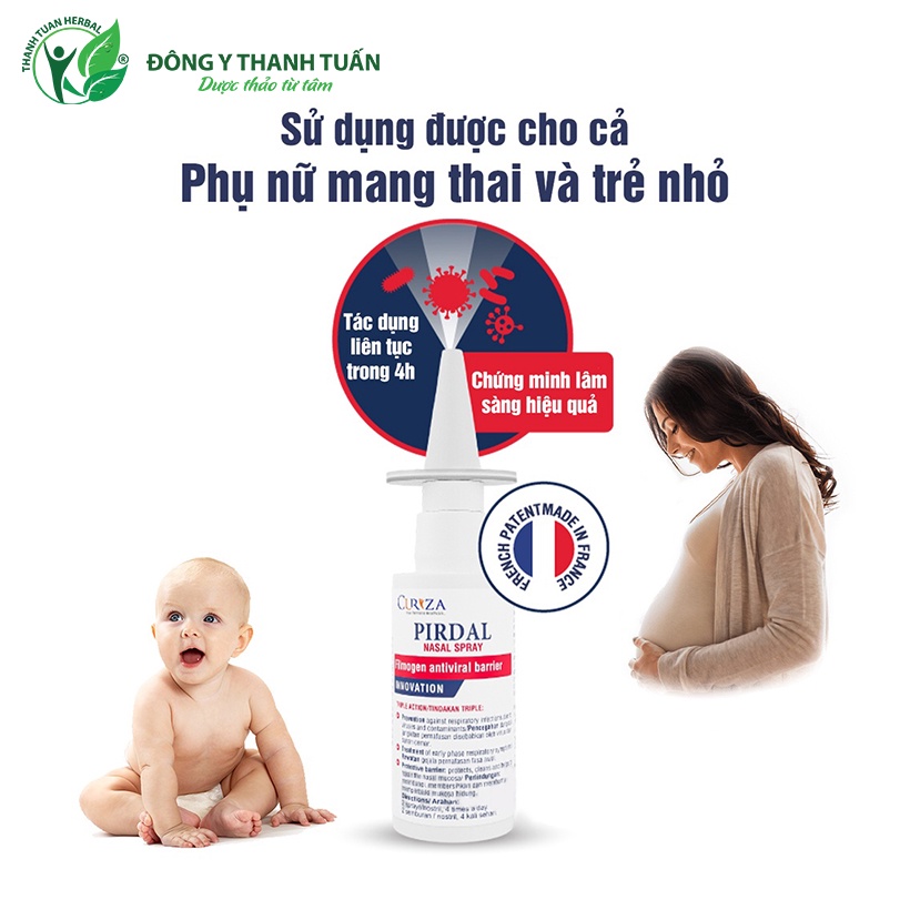 [Bộ đôi bất hoạt virut nhập khẩu Châu Âu] Chai xịt mũi PIRDAL Nasal Spray 15ml Pháp và Chai xịt mũi VIRALEZE 10ml Úc