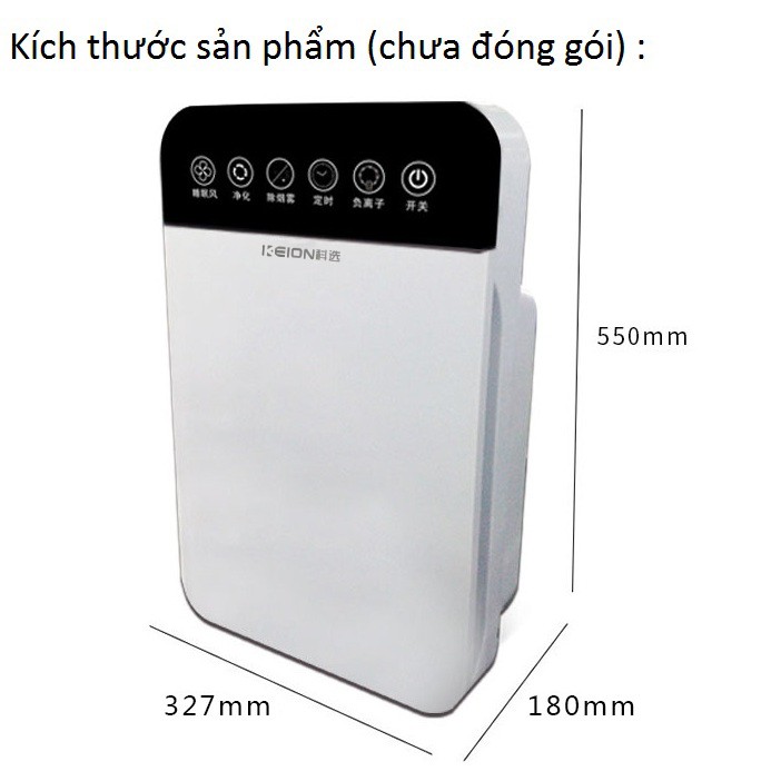 Máy lọc không khí, máy lọc không khí HR-882 công nghệ lọc HEPA kết hợp than hoạt tính, 5 lớp tạo ion âm lọc không khí