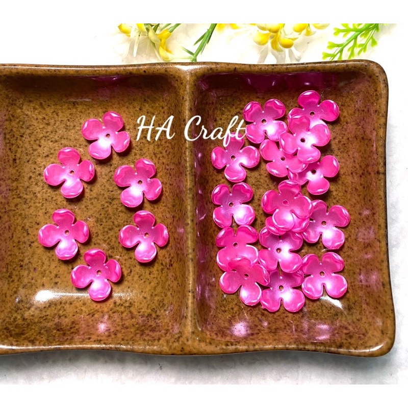 Cánh Hoa nhựa 4 cánh abs 16mm, hoa hạnh phúc trang trí, đồ thủ công, hoa 4 cánh