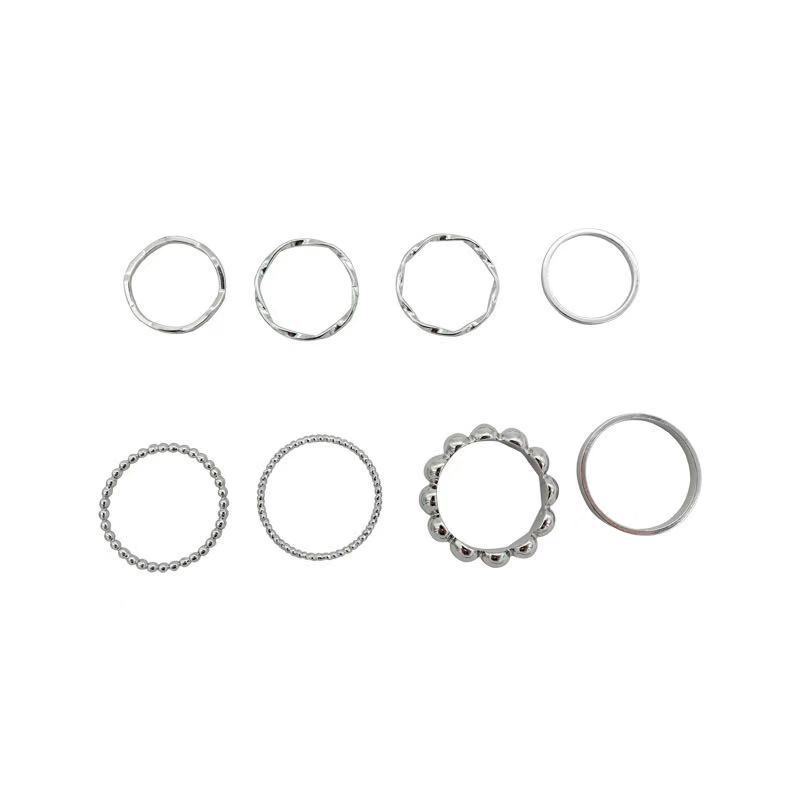 Set 8 Nhẫn Thời Trang Hàn Quốc Đơn Giản Không Phai Màu Độc Đáo Có Thể Điều Chỉnh Kích