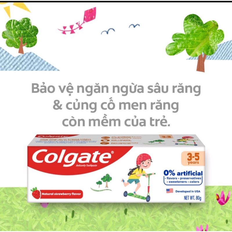 Kem Đánh Răng trẻ em Colgate Kid Free From dành cho bé 3-9 tuổi 80g