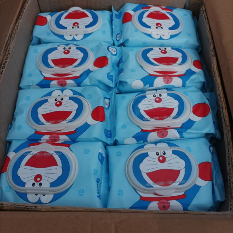 10 gói khăn ướt doremon phú đạt 120 tờ không mùi date xa