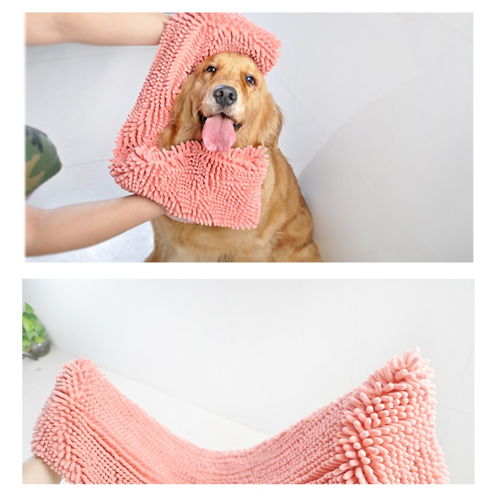 HCM- Khăn tắm chuyên dụng cho chó mèo (chọn 3 size, màu ngẫu nhiên) - Dạng khăn bông lau mình cho thú cưng