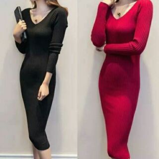 Váy len ôm body dáng dài