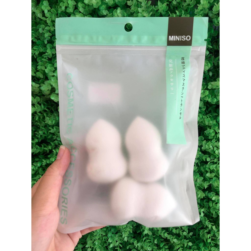 [HÀNG CHÍNH HÃNG] Bộ 3 mút tán kem nền Miniso hồ lô