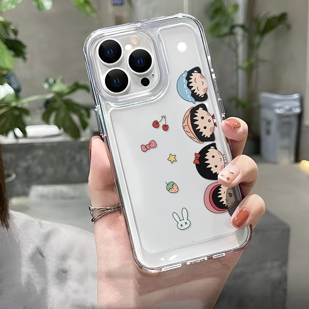 Ốp Điện Thoại Trong Suốt Hình Chi-bi Maruko Cho iphone 14ProMax 14Plus 13 11 12 7Plus X XR XS Max 8 7