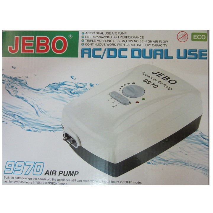 Máy sủi khí tích điện JEBO 9970 cao cấp + 2 dây sủi + 2 quả sủi