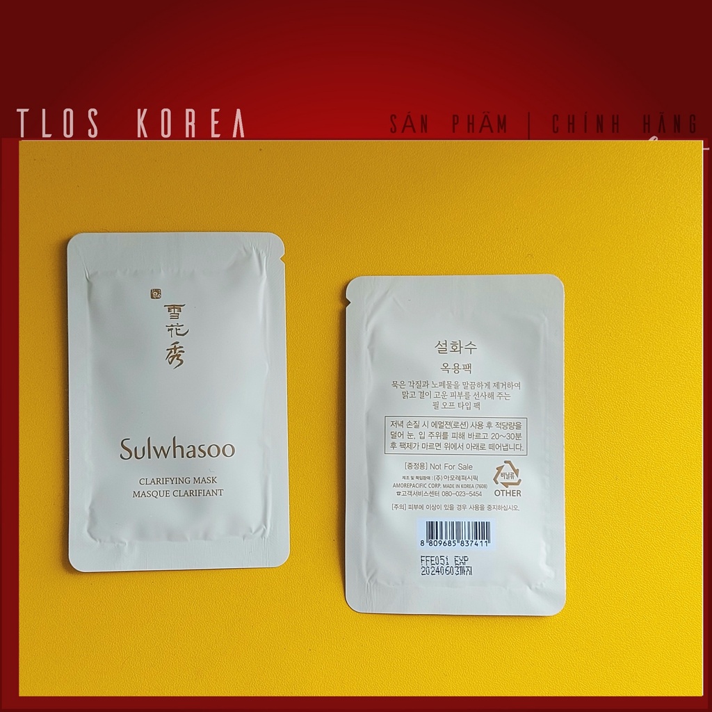 [Mẫu mới HD2024] Sample Mặt nạ lột mụn cám, đầu đen làm trắng da Sulwhasoo Clarifying Mask Ex