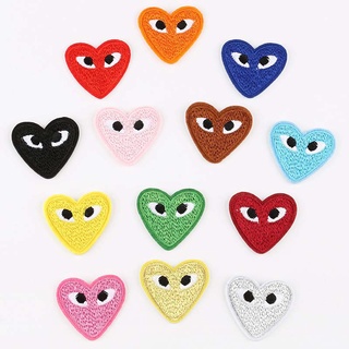 Sticker ủi thêu hình trái tim đôi mắt 4.3 * 4cm