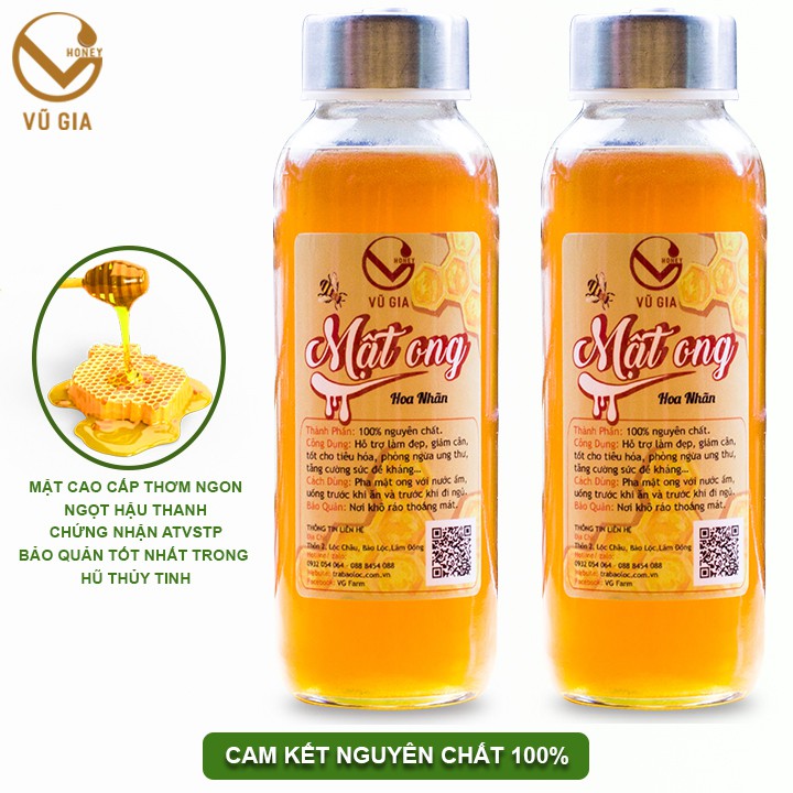 [Mã LTBAUAB14 giảm 7% đơn 99K] Combo 2 Mật Ong Hoa Nhãn Nguyên Chất Cao Cấp Vũ Gia (420g/ 300ml/ hũ)