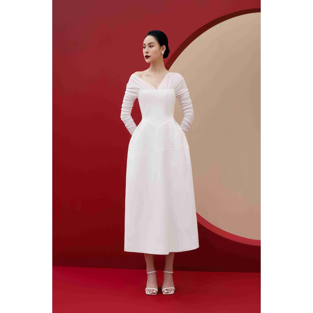 Váy VT corset phối giấy đơn chiếc Maxine Twill Dress