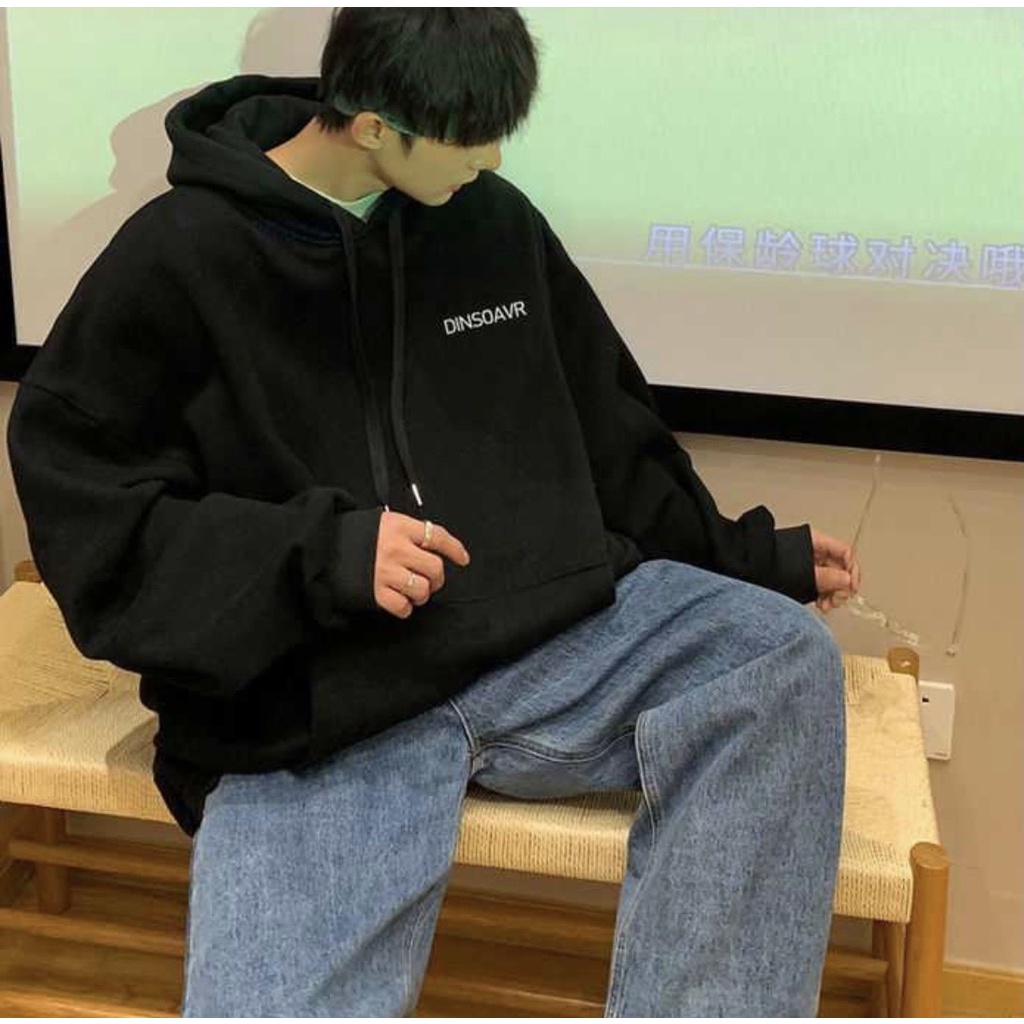 Áo Hoodie, Khoác Nỉ Trơn Họa Tiết Đơn Giản Form Rộng Unisex