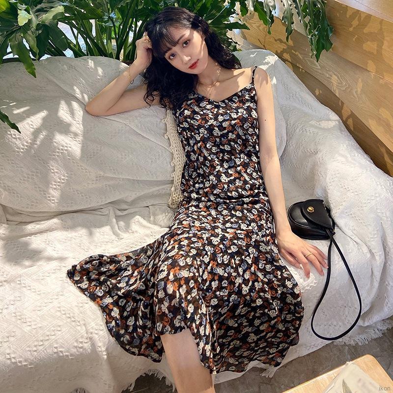 Đầm kiểu đuôi cá họa tiết hoa thời trang phong cách retro