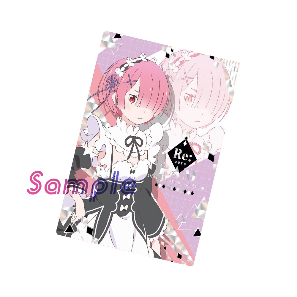 Ảnh card bo góc in hình Nhân Vật RE:ZERO Bắt Đầu Lại Ở Thế Giới Khác thẻ bo viền 5*8cm anime chibi xinh xắn