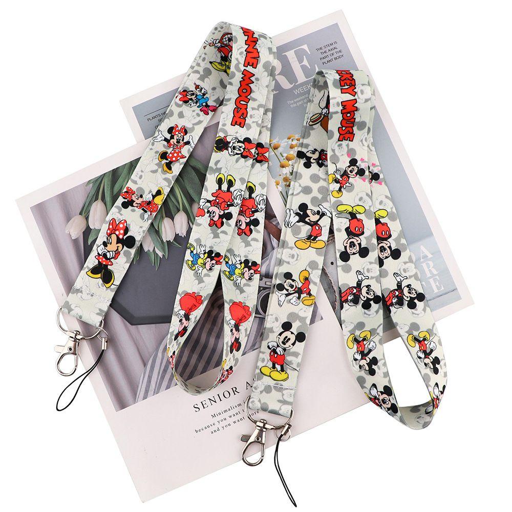 Ví Đựng Thẻ ID In Hình Chuột Mickey Minnie Có Dây Đeo Tiện Dụng