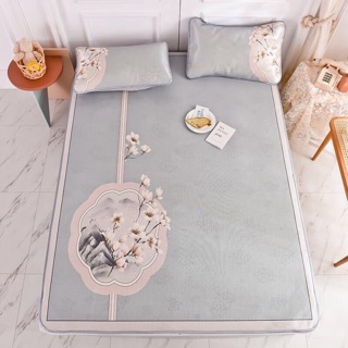 Chiếu lụa Tencel 3D chuẩn loại 1(tặng kèm 2 vỏ gối đầu)
