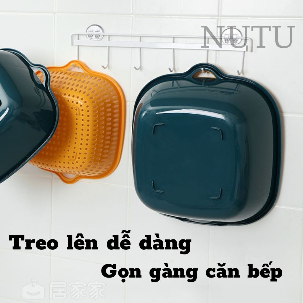 Rổ Nhựa Đa Năng 3 Chiếc Hàng Loại 1 Cứng Cáp Chắc Chắn, Bộ Rổ Kèm Chậu Hứng Nước Tiện ích