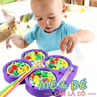 Đồ chơi câu cá nam châm dùng pin 4 hồ có nhạc