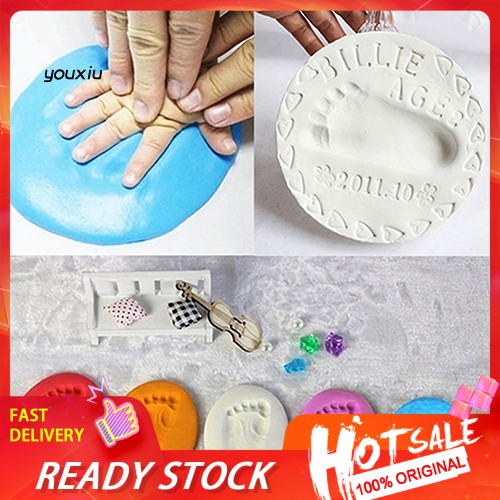 ♛YEWJ♛Baby Care Soft Clay Newborn Handprint Footprint Imprint Casting One Hundred Days Gift