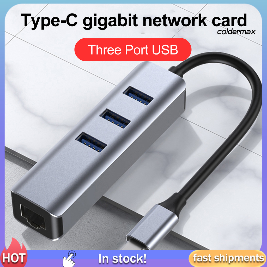 Bộ Chia 3 Cổng Usb 3.0 Type C Hub Sang Rj45 Gigabit Ethernet Cho Macbook