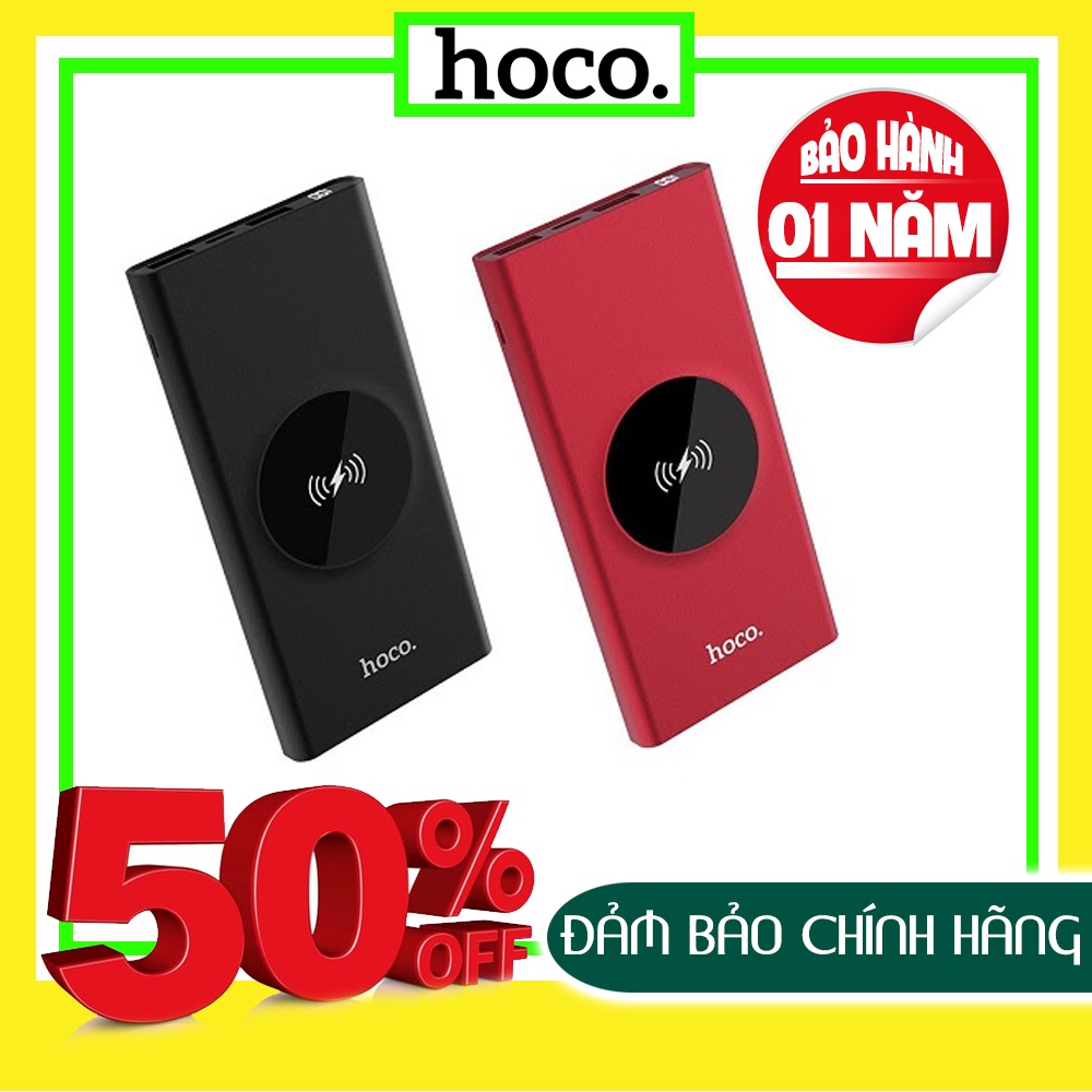 Pin Sạc Dự Phòng Không Dây Hoco J37 10.000mAh Nhôm Nguyên Khối - Thiết Kế Ấn Tượng - BẢO HÀNH CHÍNH HÃNG